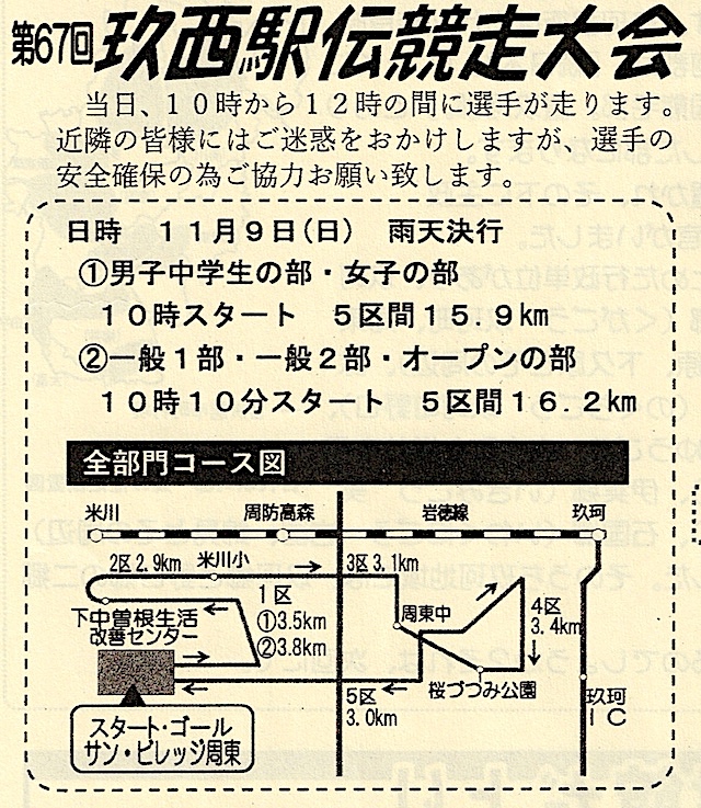 玖西駅伝のチラシ