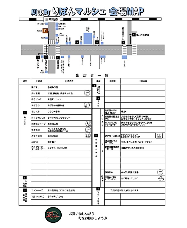 出店者リスト